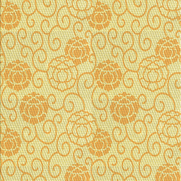 Machine Washable Transitional Mustard Yellow Rug, wshpat2677yw