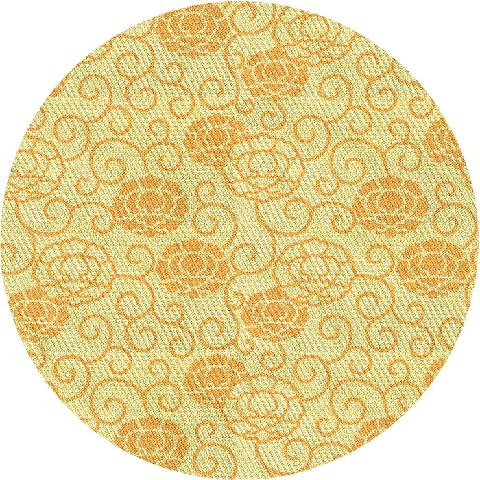 Square Machine Washable Transitional Mustard Yellow Rug in a Living Room, wshpat2677yw