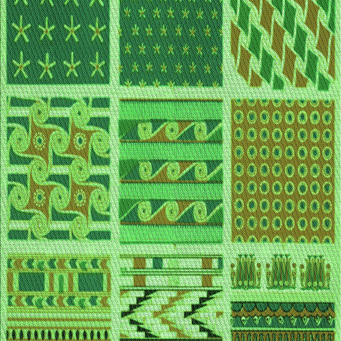 Machine Washable Transitional Emerald Green Rug, wshpat2678grn
