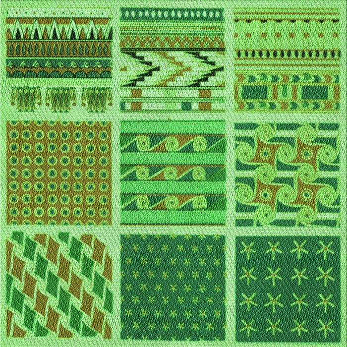 Round Patterned Emerald Green Rug, pat2678grn