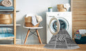 Machine Washable Transitional Cloud Gray Rug in a Washing Machine, wshpat2678gry