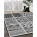 Patterned Cloud Gray Rug in Family Room, pat2678gry