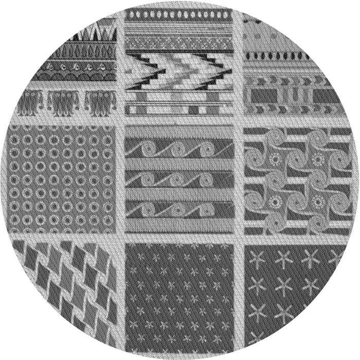 Square Patterned Cloud Gray Rug, pat2678gry