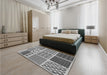 Patterned Cloud Gray Rug in a Bedroom, pat2678gry