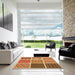 Square Patterned Orange Rug in a Living Room, pat2678org