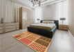 Patterned Orange Rug in a Bedroom, pat2678org