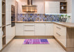 Patterned Violet Purple Rug in a Kitchen, pat2678pur
