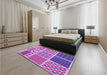 Patterned Violet Purple Rug in a Bedroom, pat2678pur