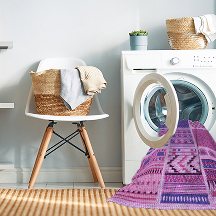 Machine Washable Transitional Violet Purple Rug in a Washing Machine, wshpat2678pur