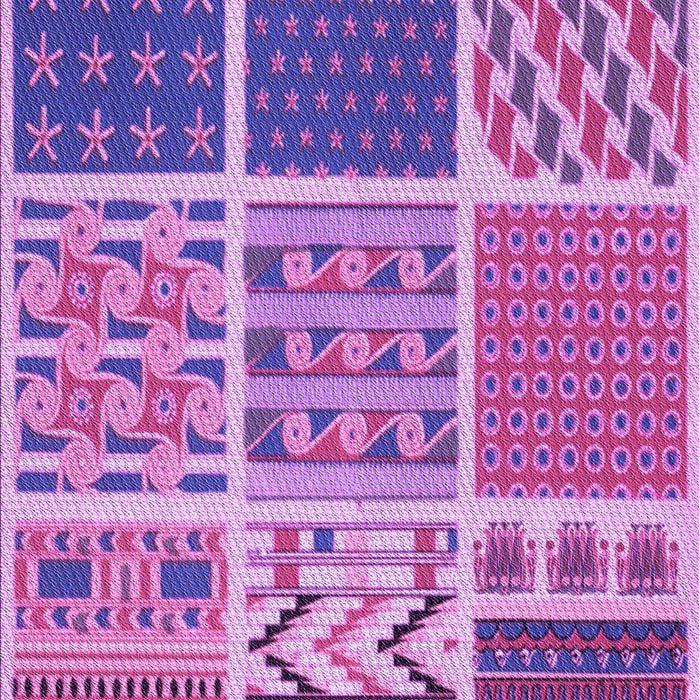 Machine Washable Transitional Violet Purple Rug, wshpat2678pur