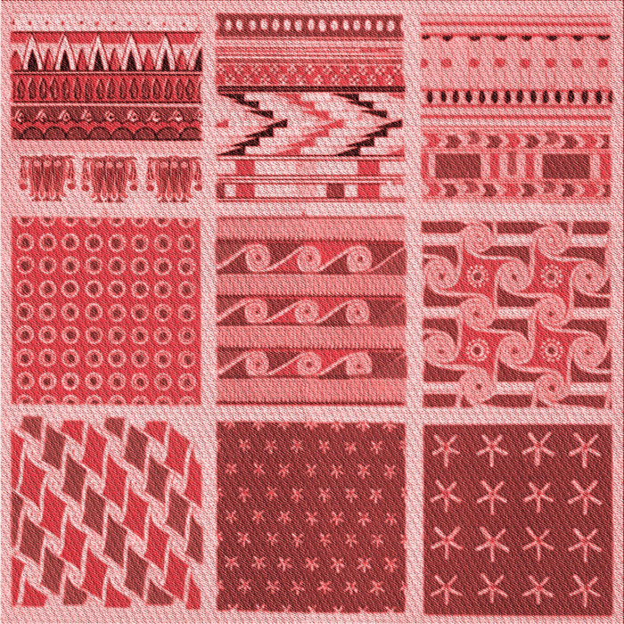 Round Patterned Light Coral Pink Rug, pat2678rd