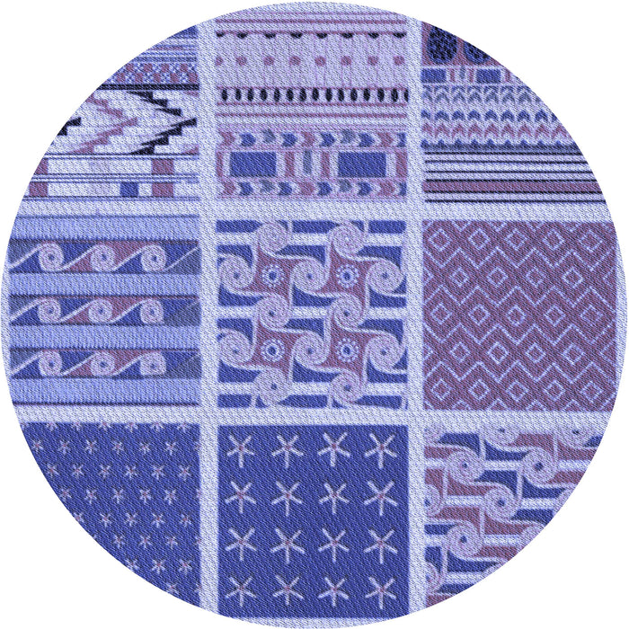 Square Patterned Slate Blue Rug, pat2679blu