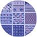 Square Patterned Slate Blue Rug, pat2679blu