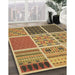 Machine Washable Transitional Yellow Rug in a Family Room, wshpat2679brn