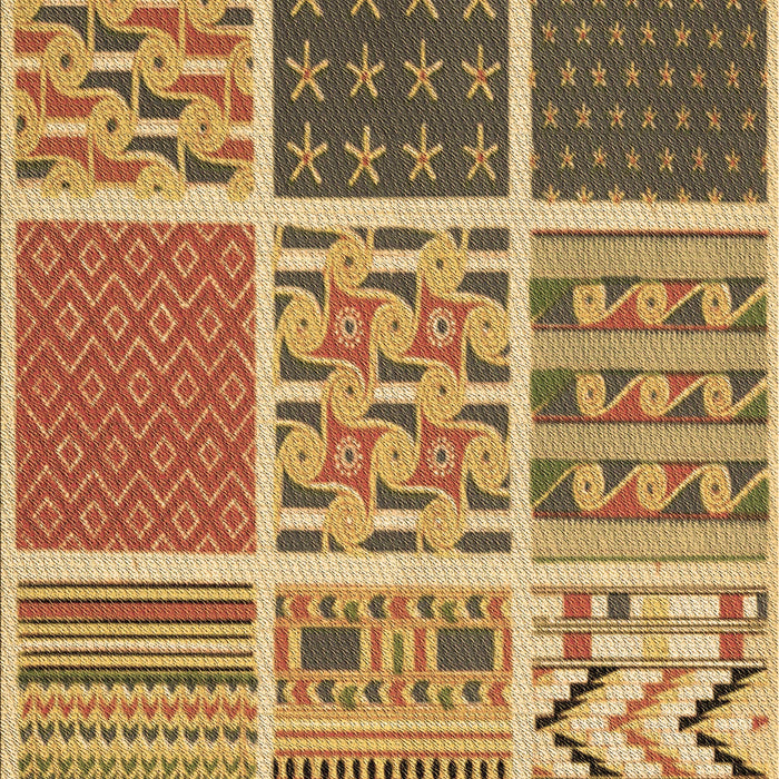 Patterned Yellow Rug, pat2679brn