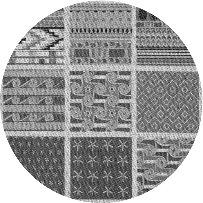 Square Patterned Cloud Gray Rug, pat2679gry