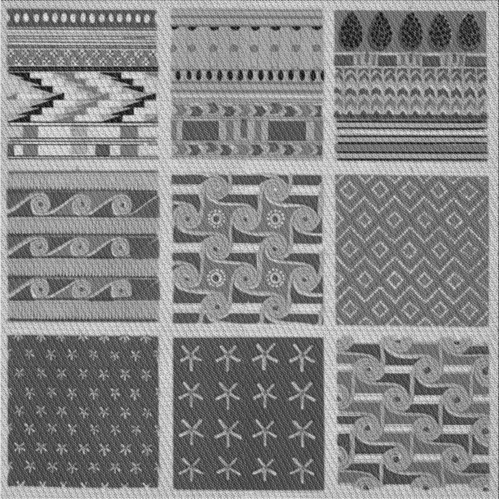 Round Machine Washable Transitional Cloud Gray Rug, wshpat2679gry