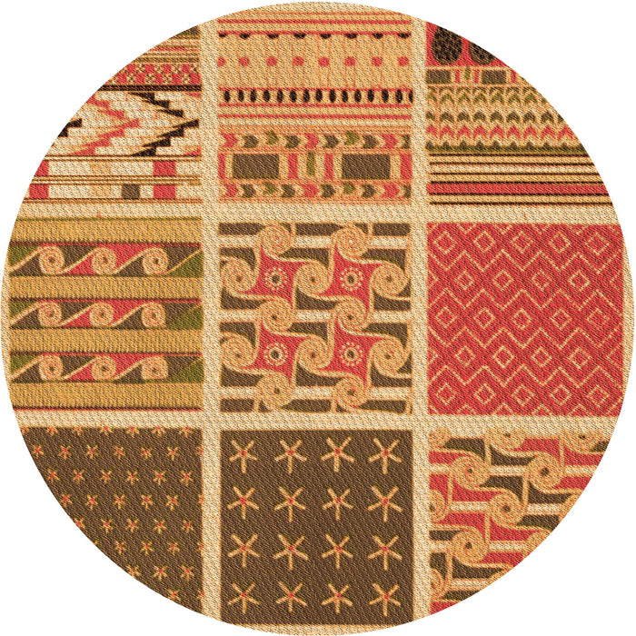 Square Patterned Orange Rug, pat2679org