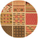 Square Patterned Orange Rug, pat2679org