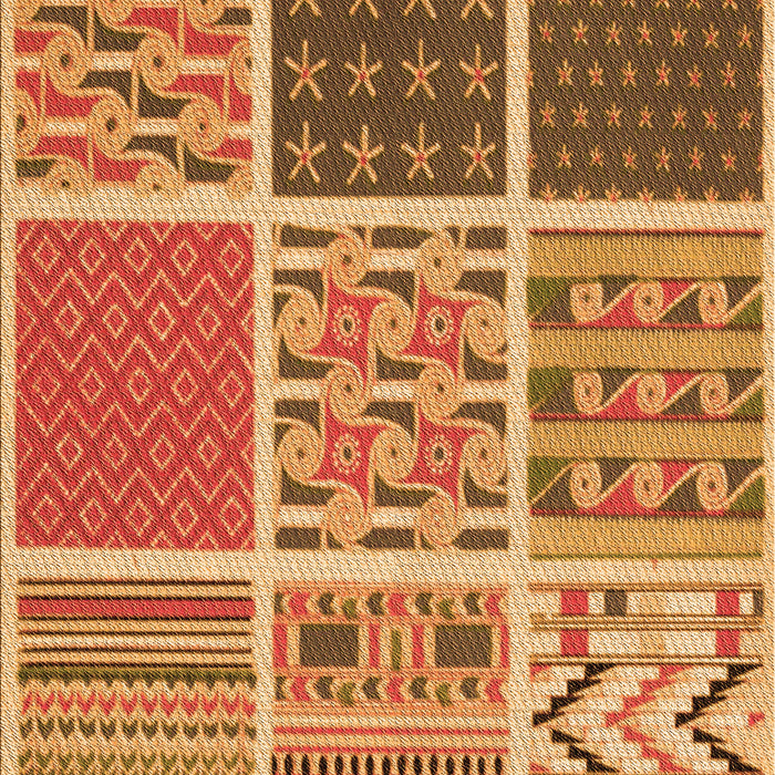 Patterned Orange Rug, pat2679org