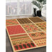 Patterned Orange Rug in Family Room, pat2679org
