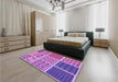 Patterned Violet Purple Rug in a Bedroom, pat2679pur