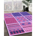 Machine Washable Transitional Violet Purple Rug in a Family Room, wshpat2679pur