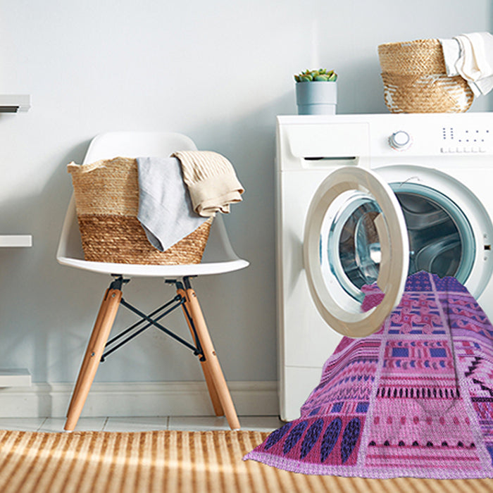 Machine Washable Transitional Violet Purple Rug in a Washing Machine, wshpat2679pur