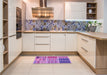 Patterned Violet Purple Rug in a Kitchen, pat2679pur