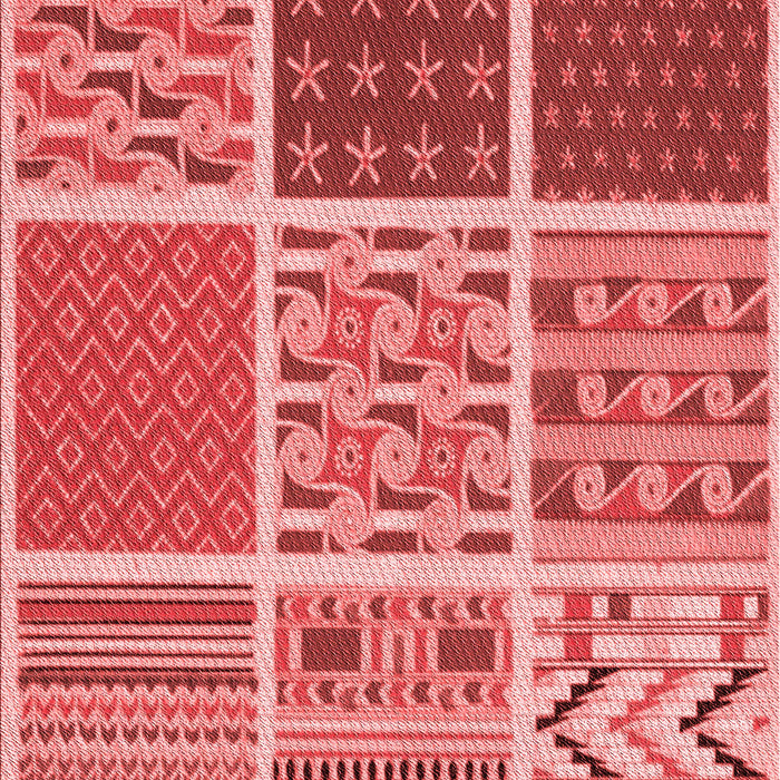 Machine Washable Transitional Red Rug, wshpat2679rd