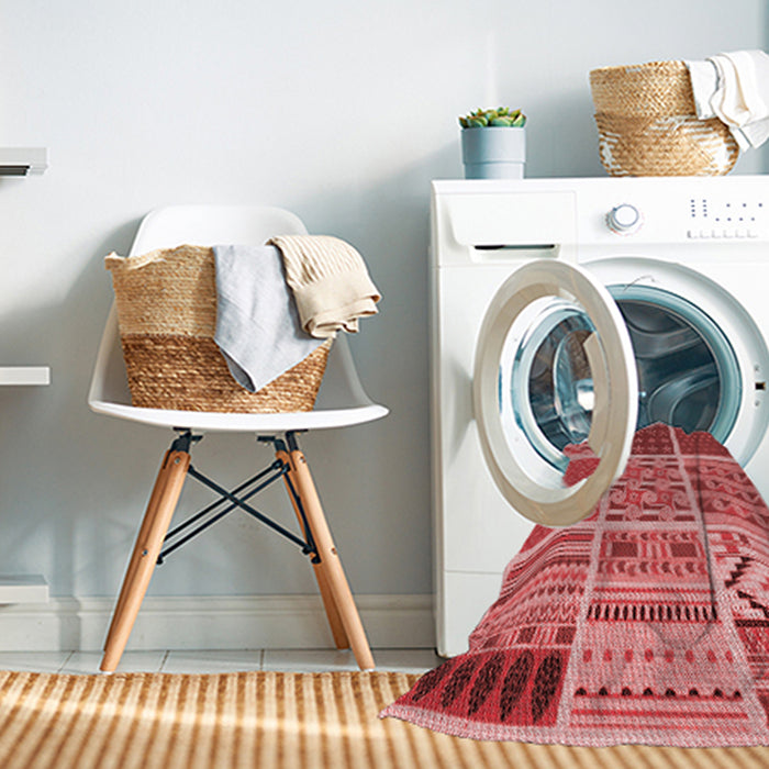 Machine Washable Transitional Red Rug in a Washing Machine, wshpat2679rd