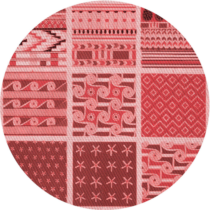 Square Patterned Red Rug, pat2679rd