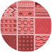 Square Patterned Red Rug, pat2679rd