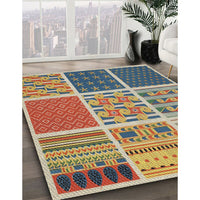 Patterned Reddish Brown Novelty Rug, pat2679