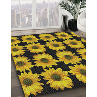 Patterned Chocolate Brown Novelty Rug, pat267
