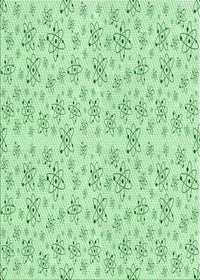 Machine Washable Transitional Mint Green Rug, wshpat268grn