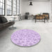 Round Patterned Purple Rug in a Office, pat268pur