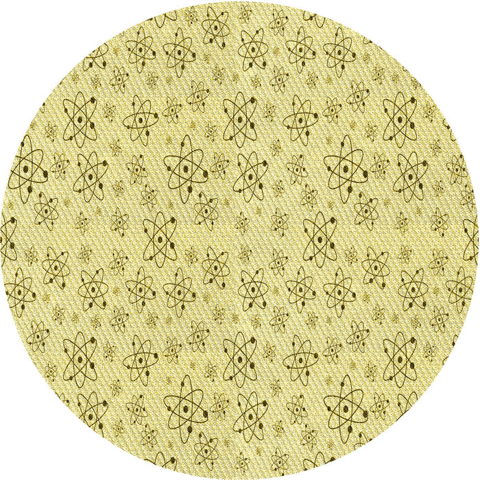 Square Machine Washable Transitional Sun Yellow Rug in a Living Room, wshpat268yw