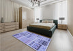 Patterned Pastel Blue Rug in a Bedroom, pat2680blu