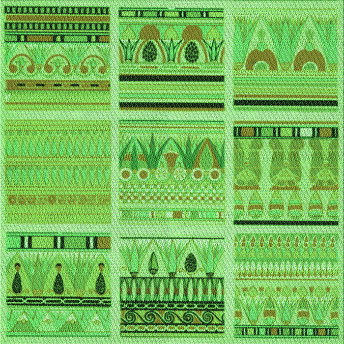 Round Patterned Emerald Green Rug, pat2680grn