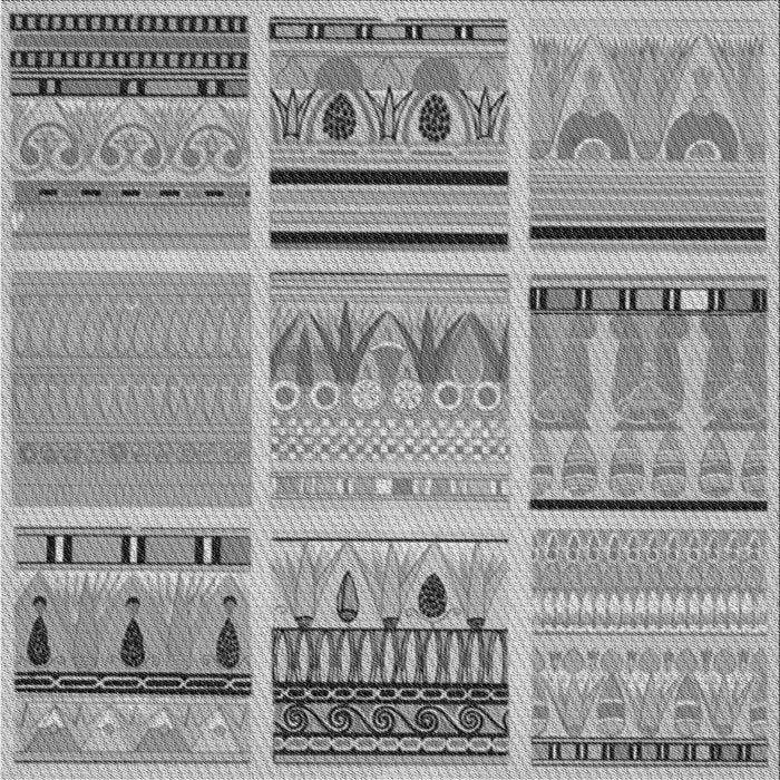 Round Patterned Silver Gray Rug, pat2680gry