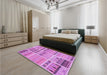 Patterned Violet Purple Rug in a Bedroom, pat2680pur