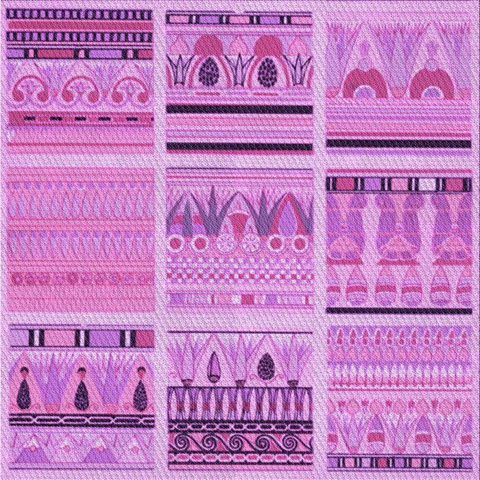 Round Patterned Violet Purple Rug, pat2680pur