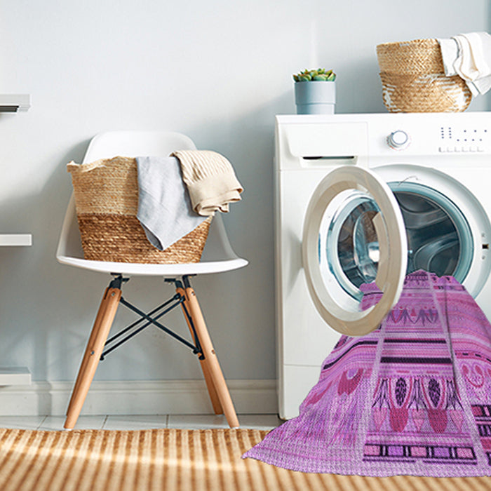Machine Washable Transitional Violet Purple Rug in a Washing Machine, wshpat2680pur