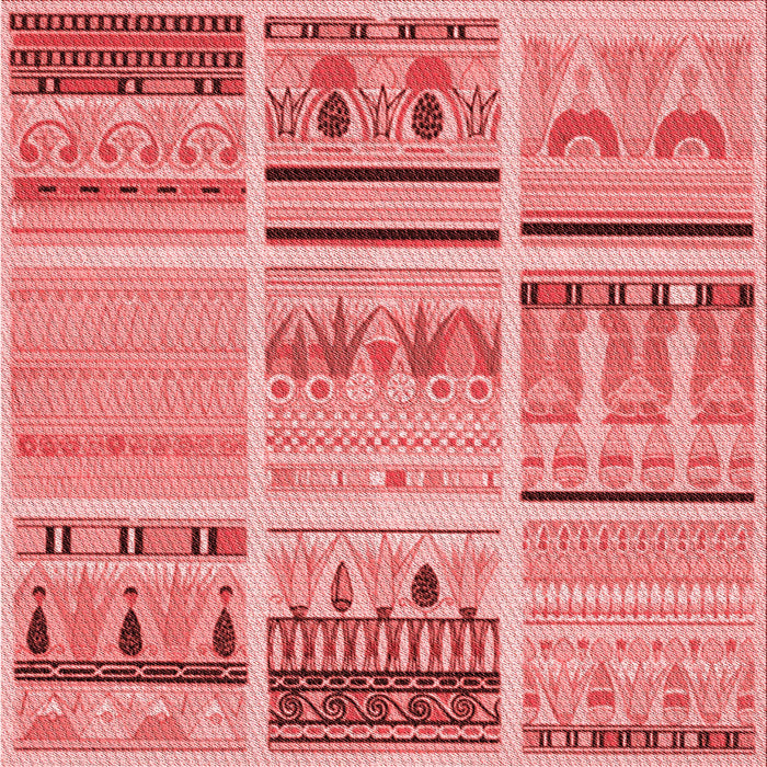 Round Patterned Light Salmon Pink Rug, pat2680rd