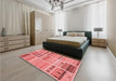 Patterned Light Salmon Pink Rug in a Bedroom, pat2680rd