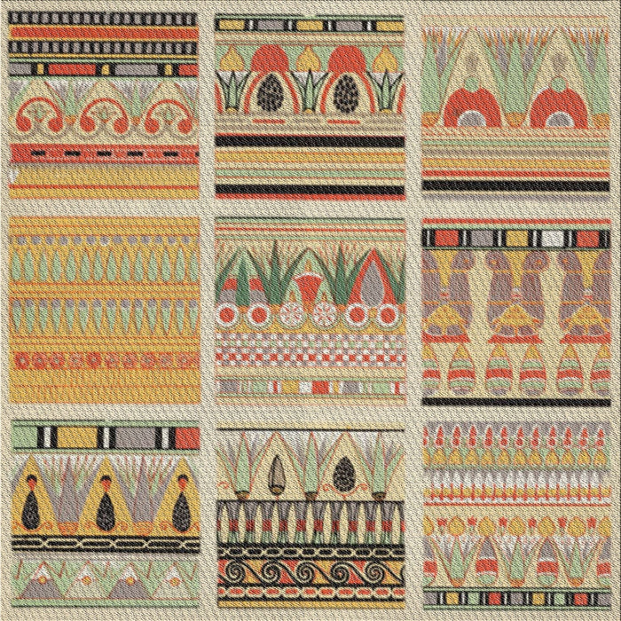 Square Patterned Sienna Brown Novelty Rug, pat2680