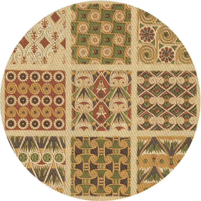 Square Patterned Yellow Orange Rug, pat2681brn
