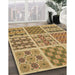 Patterned Yellow Orange Rug in Family Room, pat2681brn