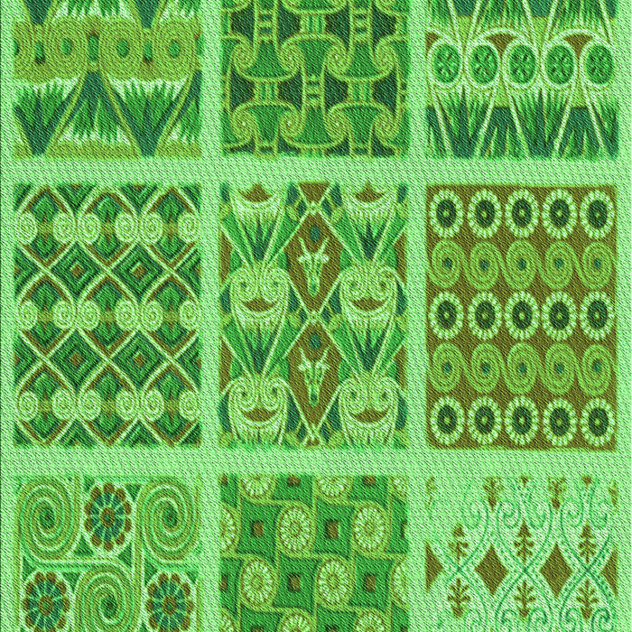 Machine Washable Transitional Emerald Green Rug, wshpat2681grn